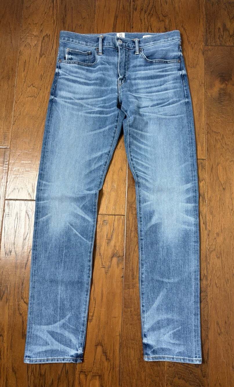 Hiroshi Kato Pen Slim Jeans Mens 32x32.5” Blue Stretch Selvedge Denim Made USA